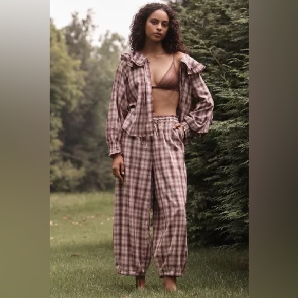 Anthropologie | BY ANTHROPOLOGIE FLANNEL PARACHUTE PAJAMA PANTS | L & XL | NWT - Picture 2 of 2